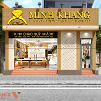 Thiết kế và thi công tiệm vàng Minh Khang bằng gỗ lim tự nhiên: Đẳng cấp, sang trọng 